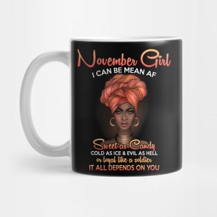 Queens Are Born In November Birthday T-Shirt for Black Women Mug